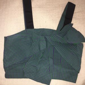 Dark Green and Purple Crop Top